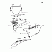 Схема вузла: Наклейка (DEF) для Kawasaki KX85 KX85-II