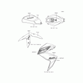 Схема вузла: Наклейка(Сірий)(DFF) для Kawasaki ER250 Z250 ABS