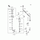 Схема вузла: Задній гальмівний циліндр Kawasaki ZR250 Balius