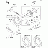 Схема вузла: Ступиця заднього колеса для Kawasaki KX250/ KX252 KX250