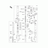 Схема узла: Передняя вилка(1/2)(kx125-h1) для Kawasaki KX125