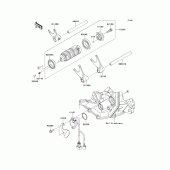Схема узла: Gear change drum/shift fork(s) для Kawasaki ZX600 Ninja ZX-6R