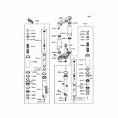 Схема вузла: Вилка передньої осі для Kawasaki VN900 Vulcan 900 Classic LT