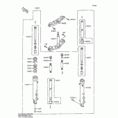 Схема вузла: Вилка передньої осі для Kawasaki ZX600 Ninja 600R