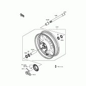Схема вузла: Ступиця переднього колеса для Kawasaki VN1700 Vulcan 1700 Nomad ABS