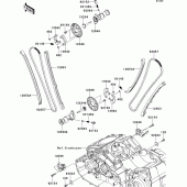 Схема узла: Распредвал & Цепь ГРМ & Натяжитель для Kawasaki VN1700 VN1700 Classic Tourer ABS