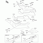 Схема вузла: Side covers/chain cover(zx750-l2) для Kawasaki ZX750 ZXR750