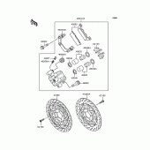 Схема вузла: Переднє гальмо для Kawasaki ZR400 Xanthus