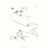 Схема вузла: Інформаційні наклейки для Kawasaki VN900 Vulcan 900 Classic LT