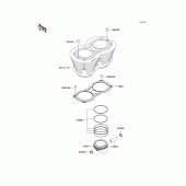 Схема узла: Цилиндр & Поршень для Kawasaki EJ800 W800