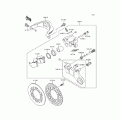 Схема вузла: Заднє гальмо для Kawasaki KX125