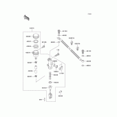 Схема вузла: Задній гальмівний циліндр для Kawasaki KLE500
