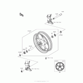 Схема вузла: Переднє колесо для Kawasaki ZX1400 Ninja ZX-14R ABS SE