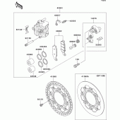 Схема узла: Передний тормоз для Kawasaki KX125