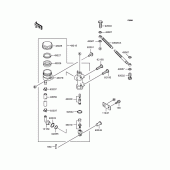 Схема вузла: Задній гальмівний циліндр Kawasaki ZX400 ZZR400