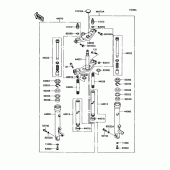 Схема узла: Передняя вилка(zx1100-c3/c4) для Kawasaki ZX1100 ZZ-R1100