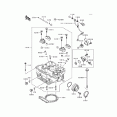 Схема вузла: Cylinder head(1/2) для Kawasaki KL650 KLR650
