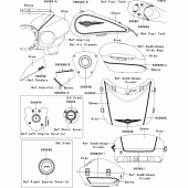 Схема вузла: Decals(ebony/gray)(bbf) для Kawasaki VN1700 VN1700 Voyager ABS
