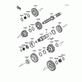 Схема вузла: Transmission(vn1500-a11/a12/a13) для Kawasaki VN1500 VN-15