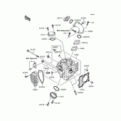 Схема вузла: Головка циліндра для Kawasaki KL110 KSR