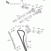 Схема узла: Распредвал & Цепь ГРМ & Натяжитель для Kawasaki ZX1400 ZZR1400 ABS