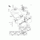 Схема узла: Топливный бак для Kawasaki EX250 Ninja 250
