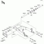 Схема вузла: Задній важіль (Маятник) для Kawasaki EJ650 W650