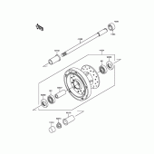 Схема вузла: Ступиця переднього колеса для Kawasaki VN900 Vulcan 900 Classic