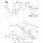Схема вузла: Задні бічні обтічники & Захист ланцюга для Kawasaki ZR1200 ZRX1200