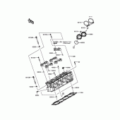 Схема узла: Головка цилиндра для Kawasaki ZX1000 Ninja ZX-10R