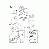 Схема вузла: Паливний бак (VN400-C1/C2) для Kawasaki VN400 Vulcan Classic