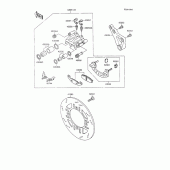 Схема вузла: Заднє гальмо для Kawasaki ZX600 GPX600R
