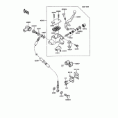 Схема вузла: Передній гальмівний циліндр для Kawasaki KMX125