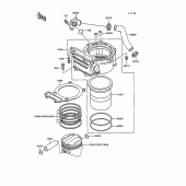 Схема вузла: Циліндр і поршень для Kawasaki KL250 KLR250