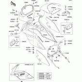 Схема узла: Облицовочные элементы для Kawasaki EX500 EX500