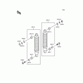 Схема узла: Подвеска/Задний амортизатор для Kawasaki BJ250 250TR