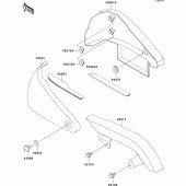 Схема вузла: Задні бічні обтічники & Захист ланцюга для Kawasaki VN800 Vulcan 800