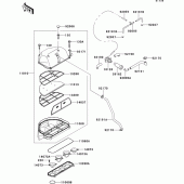 Схема узла: Воздушный фильтр для Kawasaki ZX600 Ninja ZX-6R