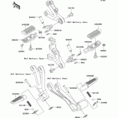 Схема узла: Подножки для Kawasaki ZX600 Ninja ZX-6R