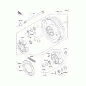 Схема узла: Заднее колесо & Приводная цепь для Kawasaki ZX600 Ninja ZX-6R