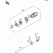 Схема узла: Change drum/shift fork для Kawasaki VN1500 VN-15 SE