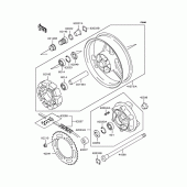 Схема вузла: Заднє колесо & Привідний ланцюг для Kawasaki ZR400 ZRX-II