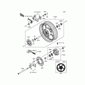 Схема вузла: Ступиця заднього колеса для Kawasaki EX300 Ninja 300 ABS