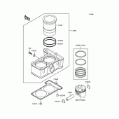 Схема узла: Цилиндр & Поршень для Kawasaki EL250 Eliminator 250SE