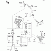Схема узла: Задний тормозной цилиндр для Kawasaki ZR1000 Z1000