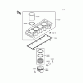 Схема вузла: Циліндр & Поршень (ZR250-B1/B1A/B2) для Kawasaki ZR250 Balius-II