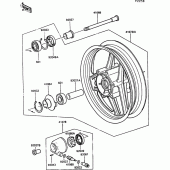 Схема вузла: Ступиця переднього колеса для Kawasaki ZG1000 1000GTR