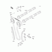 Схема узла: Распредвал & Цепь ГРМ & Натяжитель для Kawasaki ZX1100 ZZ-R1100