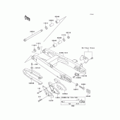 Схема вузла: Задній важіль (Маятник) для Kawasaki KX100