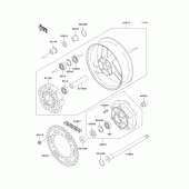 Схема узла: Заднее колесо & Приводная цепь для Kawasaki ZX1100 Ninja ZX-11